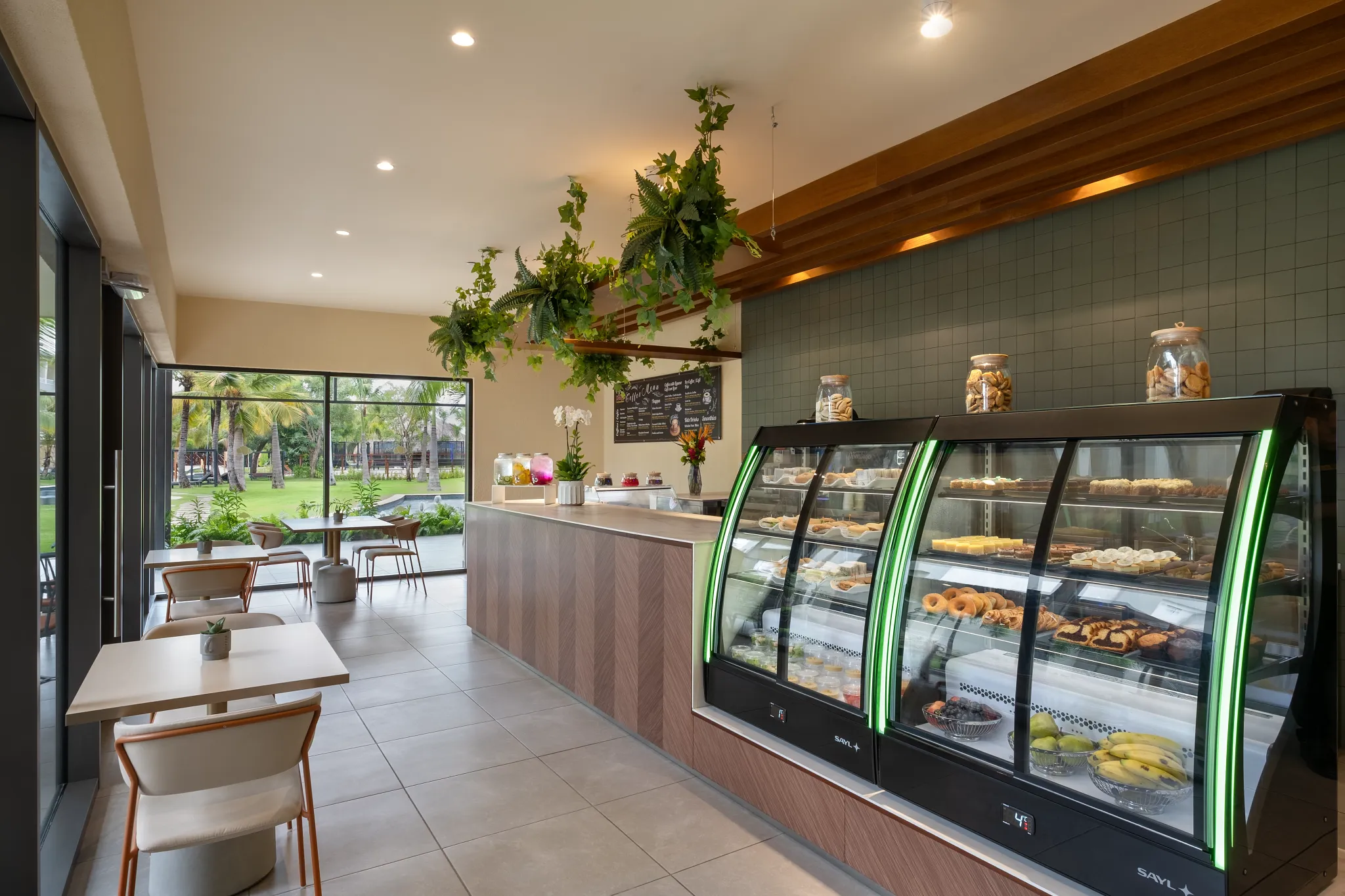 Dolce coffee shop and ice cream bar at Dreams Royal Beach Punta Cana featuring specialty coffee, sweet treats, and a cozy casual setting.