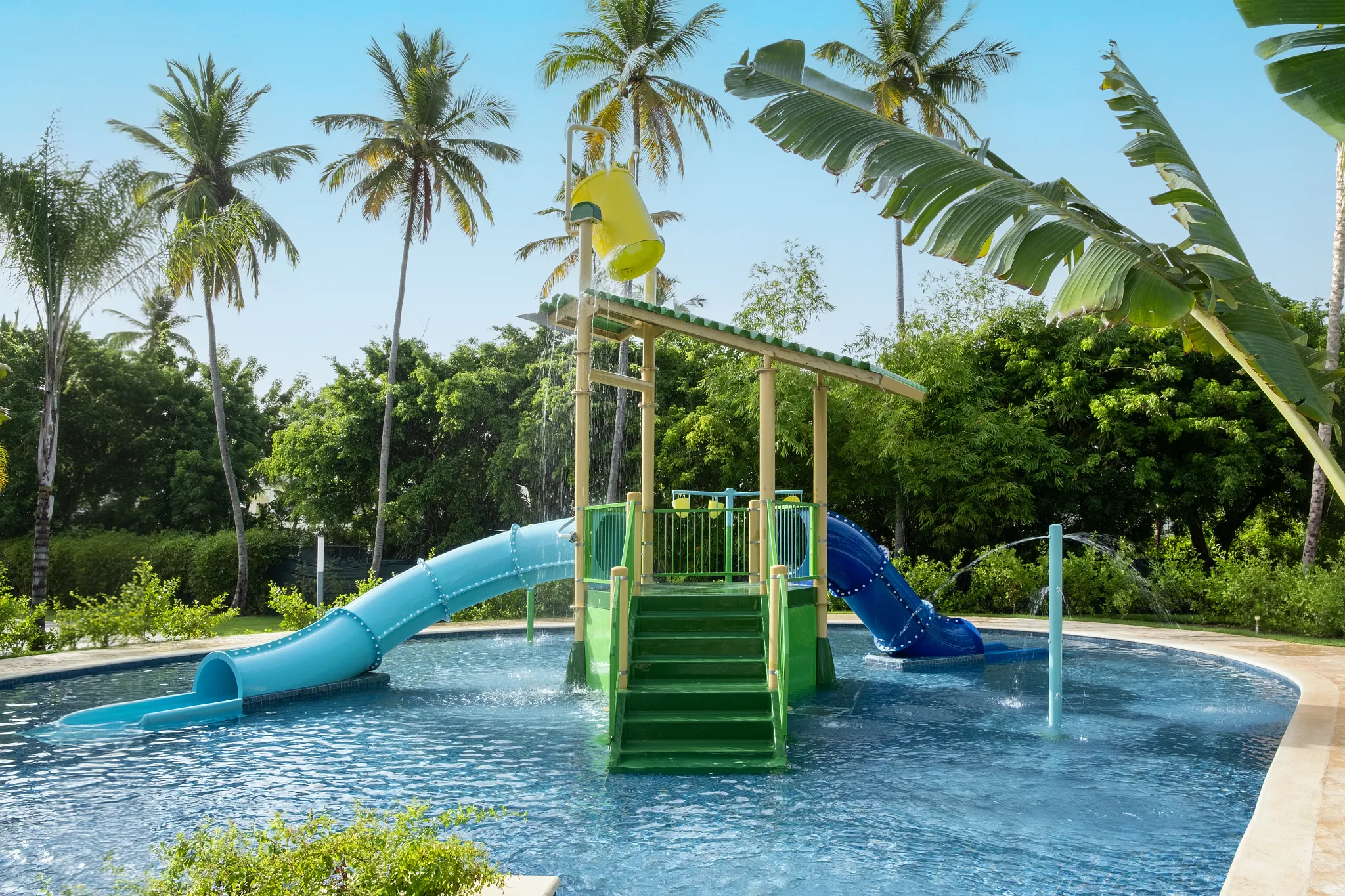 Kids splash playground with slides and water features at Dreams Royal Beach Punta Cana.